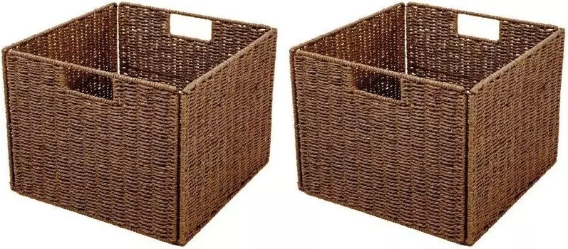 Складная корзина для хранения Trademark Innovations на каркасе из железной проволоки (набор из 2 шт.), Brown