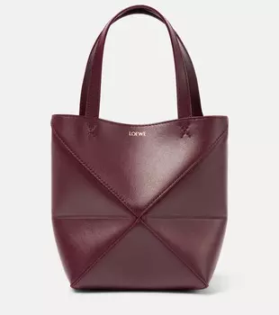 Складная кожаная сумка-пазл Fold Mini Loewe, Dark Burgundy