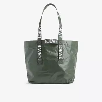 Складная кожаная сумка-тоут с двумя ручками Loewe, зеленый