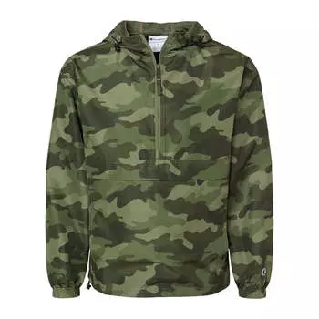 Складная куртка Champion с застежкой-молнией на четверть длины, цвет olive green camo