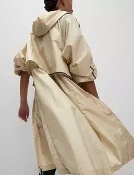 Складная переливающаяся парка с капюшоном и штормовой одеждой Goodmove, цвет Antique cream