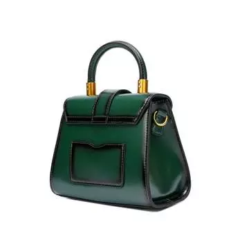 Складная сумка-портфель Tiffany & Fred из гладкой и полированной кожи с верхней ручкой, зеленый