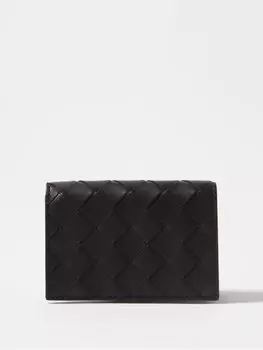 Складная визитница из кожи intrecciato Bottega Veneta, черный
