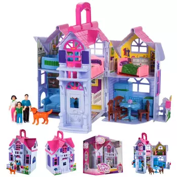 Складной деревенский кукольный домик + мебель для кукол U806 elektrostator