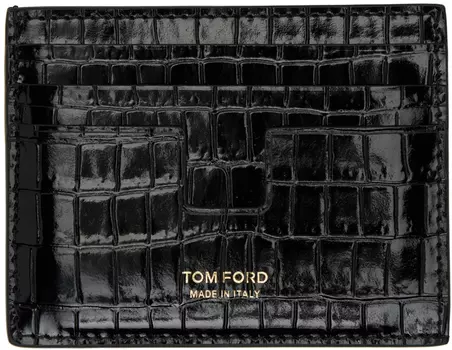 Складной держатель для карт с зажимом для денег Black Croc TOM FORD