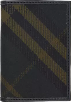Складной держатель для карт в клетку цвета хаки Burberry