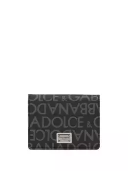 Складной картхолдер с жаккардовым логотипом DOLCE & GABBANA, черный