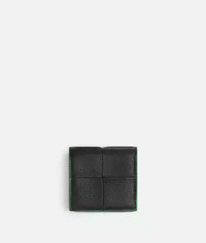 Складной кошелек для монет в виде кассеты BOTTEGA VENETA, зеленый/черный