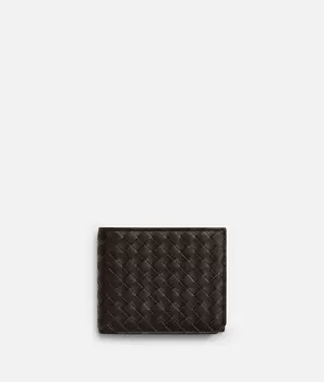 складной кошелек Intrecciato piccolo Bottega Veneta, карамельный