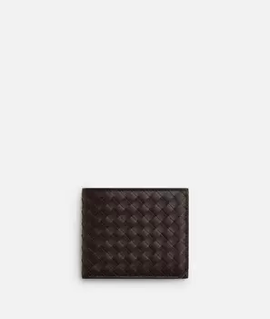 Складной кошелек Intrecciato piccolo с портмоне для монет Bottega Veneta, карамельный
