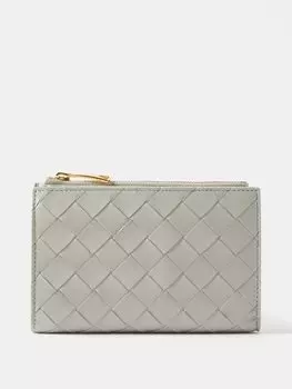 Складной кошелек из кожи intrecciato Bottega Veneta, серый