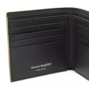 Складной кошелек с логотипом Alexander McQueen и граффити, бежевый