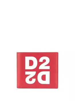 Складной кошелек с зеркальным логотипом Dsquared2, красный