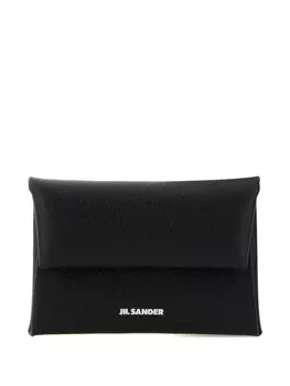 Складной кожаный кошелек для монет Jil Sander, черный