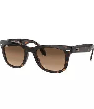 Складные квадратные солнцезащитные очки унисекс Ray-Ban Wayfarer RB4105 54 мм, коричневый