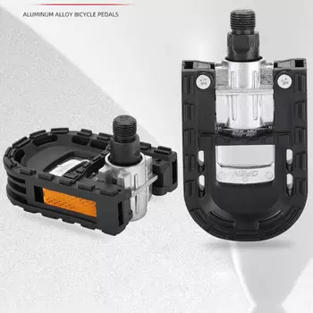 Складные педали для велосипеда LeBycle, складные педали из полуалюминиевого сплава с шариком вместо аксессуаров для педалей движения, черные * 1