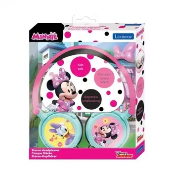 Складные проводные стереонаушники Минни Маус с безопасным для детей объемом Lexibook Hp010