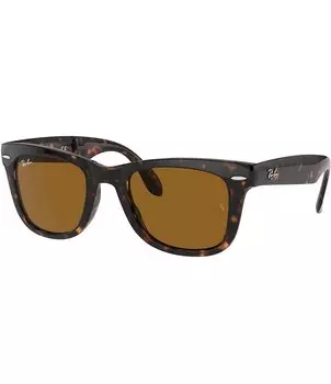 Складные солнцезащитные очки унисекс Ray-Ban Wayfarer 0RB4105, 54 мм, квадратные, коричневый