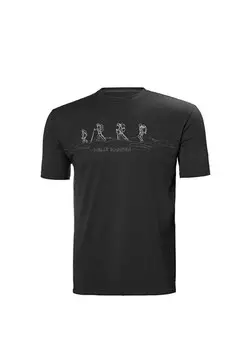 Skog серая мужская футболка с рисунком из переработанных материалов Helly Hansen, черный