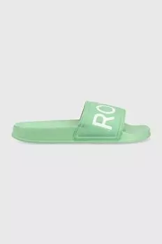 Скользкие шлепанцы Roxy, зеленый