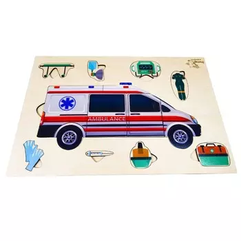 Скорая помощь, деревянный пазл, транспортные средства, что в машине скорой помощи Inna marka