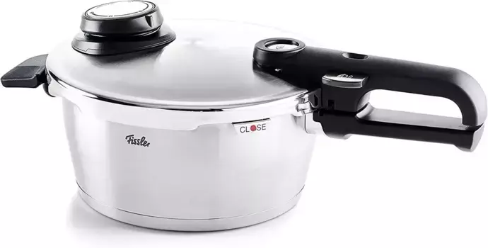 Скороварка Fissler "Скороварка Vitavit premium", нержавеющая сталь 18/10, (3 шт.), индикатор блокировки, регулировка испарения, регулировка уровней приготовления 18 см, цвет silberfarben