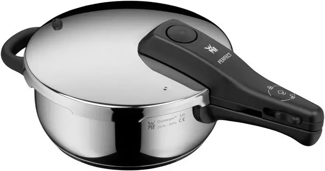 Скороварка WMF Perfect, индукционная 3л, скороварка, большой сигнал приготовления, 2 уровня приготовления, съемная ручка крышки, нержавеющая сталь Cromargan