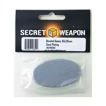 Скошенное основание 60x35 мм — стальное покрытие, Miniature Bases - Steel Plating