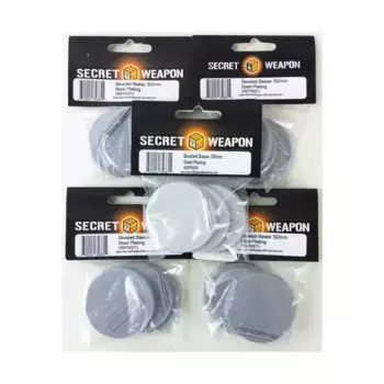 Скошенные основания 50 мм — стальное покрытие (5 шт.), Miniature Bases - Steel Plating