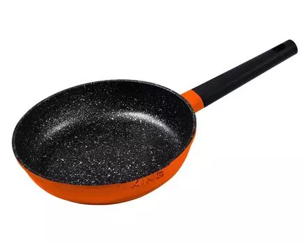 Сковорода 20см, высота около 5см KING SHINE ORANGE, изготовлена из литого алюминия с керамическим покрытием Внутри: FUSION TI / Цвет: Оранжевый