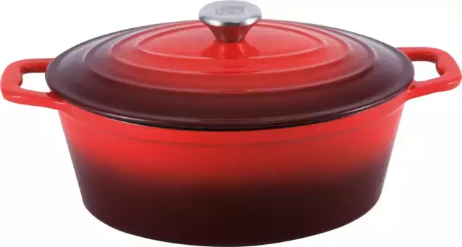 Сковорода CS Koch-Systeme "Xanten", чугун, (1 шт.), 3,5 литра, индукционная 3,5 литра + высота 16,5 см., красный