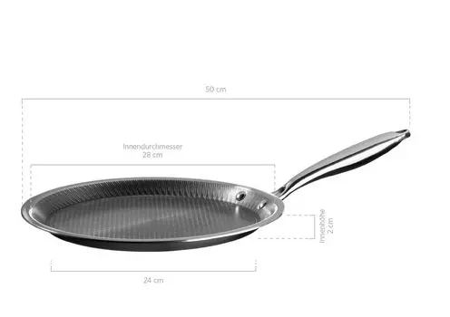 Сковорода для блинов, сковорода для блинов из нержавеющей стали, нержавеющая сталь Hestia Mser
