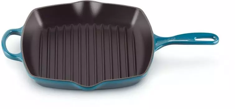 Сковорода для гриля Le Creuset Signature Deep Teal - 26 x 26 см - Эмалированное антипригарное покрытие