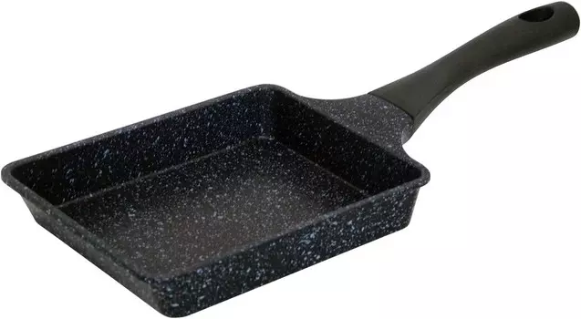 Сковорода для яиц Tafuco F-7113, ширина 5,9 x глубина 14,2 x высота 1,8 дюйма (15 x 36 x 4,5 см), для газовых плит, легкая, с алмазным мраморным покрытием, черная Tafuko, Black