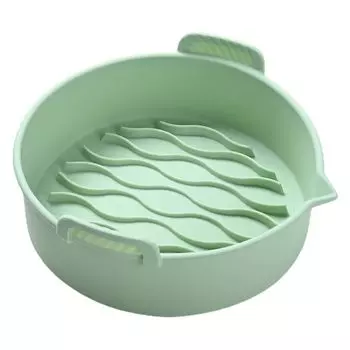 Сковорода для выпечки с антипригарным покрытием, складная силиконовая круглая форма, гриль, печь для пиццы, противень для запекания, кухонный гаджет-зеленыйРазмер: 9 дюймов Hameb
