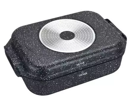 Сковорода для запекания, мраморная, 2 предмета, 39 см, 6,0 л, Zilner Zl-1116