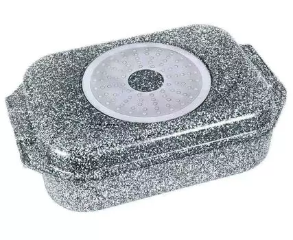 Сковорода для запекания, мраморная, 2 предмета, 39 см, 6,0 л, Zilner Zl-1114