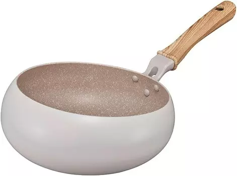 Сковорода Doshisha, которую легко встряхнуть и разбрызгать, 9,4 дюйма (24 см), совместима с индукционной печью, газовая плита, без ПФОК, вок, жареные овощи, средняя, глубокая, цвета слоновой кости, Ivory