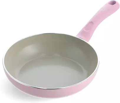 Сковорода Green Chef, 7,9 дюймов (20 см), совместима с IH, керамическая обработка, антипригарное покрытие, легкий уход, нетоксично, цвет земли, розовый кварц GreenPan, Quartz Pink