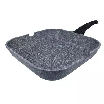 Сковорода-гриль, индукционное литье под давлением, 28 см. EUROHOME с квадратными желобками для гриля и антипригарным покрытием - сковороду можно использовать как сковороду для стейков, так и литейную сковороду