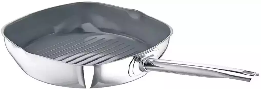Сковорода-гриль SCHULTE-UFER "Green Life", нержавеющая сталь, (1 шт.), индукционная Размеры (ширинах длина): 24х24 см., цвет silberfarben