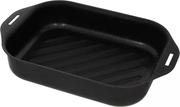 Сковорода-гриль Takagi со съемной ручкой, квадратной формы, черная, железная, с обработкой волокна, индукционная, совместима с газом и духовкой, для кемпинга, на открытом воздухе, для домашнего использования, Black