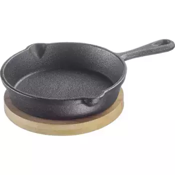 Сковорода-гриль WESTMARK «Тапас + Друзья», литой алюминий, 125 мл, включая бамбуковую подставку, черный