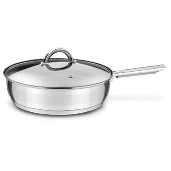 Сковорода индукционная, антипригарное покрытие, стеклянная крышка, сковорода-гриль 28 см Tadar