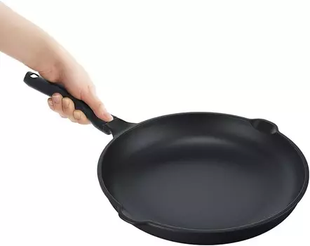 Сковорода Iris Ohyama IVL-F28, легкая, 11,0 дюймов (28 см), совместима с индукционной индукцией, антипригарное алмазное покрытие, легко держать одной рукой, в комплект входит носик, удобно держать одной рукой