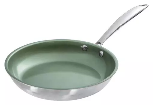 Сковорода Just Vegan ECO CeraVegan 28 см, нержавеющая сталь, зеленая La Rive, зеленый