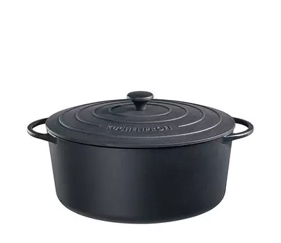 Сковорода Kchenprofi Прованс овальная 35 см, черная чугунная жаровня