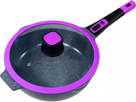 Сковорода KING "Click-Grip", литой алюминий, (1 шт.), съемная ручка, индукционная 24 см + высота 7,5 см, цвет beere/schwarz
