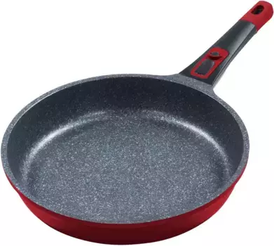 Сковорода KING "Moonscape", литой алюминий, (1 шт.), индукционная, съемная ручка, покрытие MOONSCAPE 24 см + высота 5 см, красный