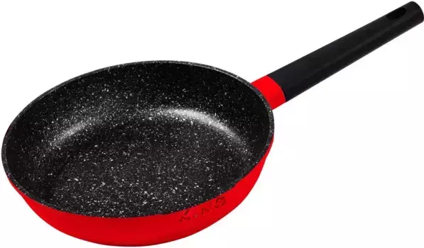 Сковорода KING "Shine Red", литой алюминий, (1 шт.), индукция 20 см, красный/черный